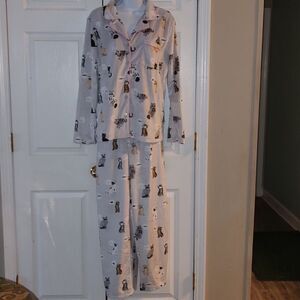 Karen Neuburger super soft fleece cats  kittens pajama pant set  Sz L NWOT